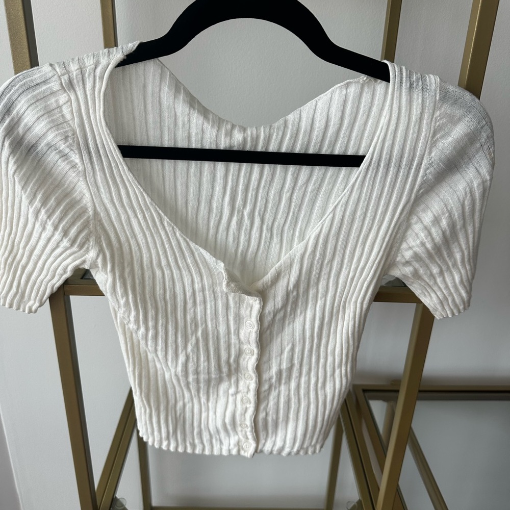 Free People White Crop Top